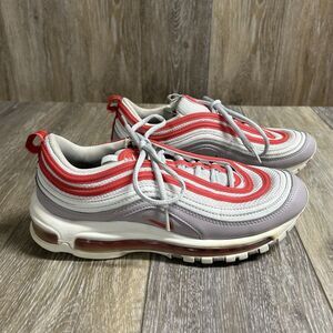 Nike Air Max 97 Womens Size 9 Shoes White Gray Red CI7388-002 Reflective Shoes